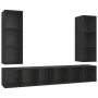 TV wall units 4 pieces black chipboard by vidaXL, TV Furniture - Ref: Foro24-3079881, Price: 184,99 €, Discount: %