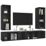 TV wall units 4 pieces black chipboard by vidaXL, TV Furniture - Ref: Foro24-3079881, Price: 184,99 €, Discount: %