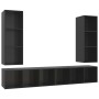 Muebles de salón de pared 4 pzas madera ingeniería negro brillo de vidaXL, Muebles TV - Ref: Foro24-3079887, Precio: 189,12 €...