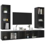 Muebles de salón de pared 4 pzas madera ingeniería negro brillo de vidaXL, Muebles TV - Ref: Foro24-3079887, Precio: 189,12 €...