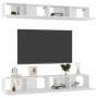 Wohnzimmermöbel 4 Stück glänzend weiß 100x30x30 cm von vidaXL, TV-Möbel - Ref: Foro24-3079271, Preis: 291,38 €, Rabatt: %