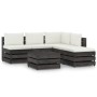 Garden furniture 6 pieces with gray impregnated wood cushions by vidaXL, Garden sets - Ref: Foro24-3068314, Price: 554,91 €, ...