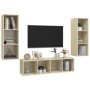 Juego de muebles de salón 3 pzas madera ingeniería roble Sonoma de vidaXL, Muebles TV - Ref: Foro24-3079748, Precio: 148,04 €...