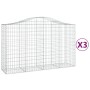 Gabionenkörbe 3 Stück Bogenform Eisen 200x50x120/140 cm von vidaXL, Töpfe und Pflanzgefäße - Ref: Foro24-3145662, Preis: 287,...