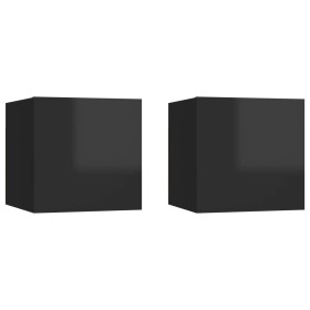 Nightstands 2 pcs black plywood 40x30x30 cm by vidaXL, Nightstands - Ref: Foro24-3079728, Price: 65,99 €, Discount: %