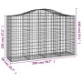 Gabion baskets 3 pcs arch shape iron 200x50x120/140 cm by vidaXL, Pots and planters - Ref: Foro24-3145662, Price: 287,63 €, D...