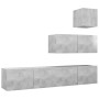 4-piece living room furniture set in gray concrete engineered wood by vidaXL, TV Furniture - Ref: Foro24-3079156, Price: 158,...