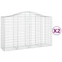 Gabion baskets 2 units, arched shape, iron, 200x50x120/140 cm by vidaXL, Pots and planters - Ref: Foro24-3145661, Price: 192,...