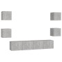 Set de muebles de salón 6 pzas madera ingeniería gris hormigón de vidaXL, Muebles TV - Ref: Foro24-3079082, Precio: 167,09 €,...