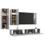 Set muebles de salón TV 4 pzas madera ingeniería gris hormigón de vidaXL, Muebles TV - Ref: Foro24-3079153, Precio: 182,93 €,...