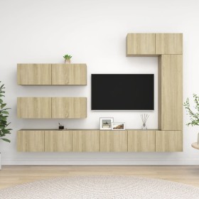 7-piece Sonoma oak living room furniture set by vidaXL, TV Furniture - Ref: Foro24-3079032, Price: 363,94 €, Discount: %