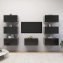 Muebles para TV 7 uds aglomerado negro brillo 30,5x30x60 cm de vidaXL, Muebles TV - Ref: Foro24-3079478, Precio: 249,30 €, De...