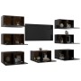 Muebles para TV 7 uds aglomerado negro brillo 30,5x30x60 cm de vidaXL, Muebles TV - Ref: Foro24-3079478, Precio: 249,30 €, De...