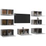 Muebles para TV 7 uds aglomerado gris hormigón 30,5x30x60 cm de vidaXL, Muebles TV - Ref: Foro24-3079163, Precio: 195,78 €, D...