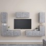 TV living room furniture set 7 pieces concrete gray engineered wood by vidaXL, TV Furniture - Ref: Foro24-3079092, Price: 254...