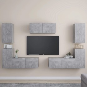 Set muebles de salón TV 7 pzas madera ingeniería gris hormigón de vidaXL, Muebles TV - Ref: Foro24-3079092, Precio: 242,99 €,...