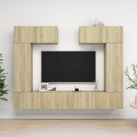 TV-Wohnzimmermöbel-Set, 6-teilig, Holzwerkstoff, Sonoma-Eiche von vidaXL, TV-Möbel - Ref: Foro24-3079014, Preis: 269,84 €, Ra...