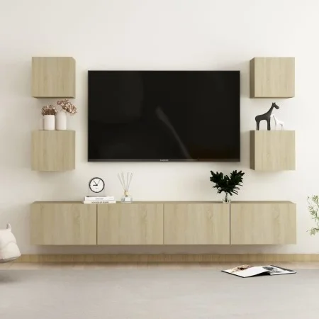 6-piece Sonoma oak living room furniture set by vidaXL, TV Furniture - Ref: Foro24-3078978, Price: 160,60 €, Discount: %
