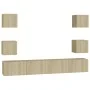 6-piece Sonoma oak living room furniture set by vidaXL, TV Furniture - Ref: Foro24-3078978, Price: 160,60 €, Discount: %