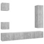 TV living room furniture set 5 pieces concrete gray engineered wood by vidaXL, TV Furniture - Ref: Foro24-3079117, Price: 173...