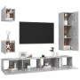 Set muebles de salón TV 5 pzas madera ingeniería gris hormigón de vidaXL, Muebles TV - Ref: Foro24-3079117, Precio: 173,42 €,...