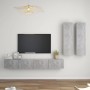 TV living room furniture set 4 pieces concrete gray engineered wood by vidaXL, TV Furniture - Ref: Foro24-3079107, Price: 164...