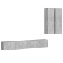 Set muebles de salón TV 4 pzas madera ingeniería gris hormigón de vidaXL, Muebles TV - Ref: Foro24-3079107, Precio: 164,99 €,...