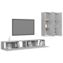 Set muebles de salón TV 4 pzas madera ingeniería gris hormigón de vidaXL, Muebles TV - Ref: Foro24-3079107, Precio: 164,99 €,...