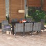 Garden furniture set 9 pieces with gray synthetic rattan cushions by vidaXL, Garden sets - Ref: Foro24-3095008, Price: 752,85...