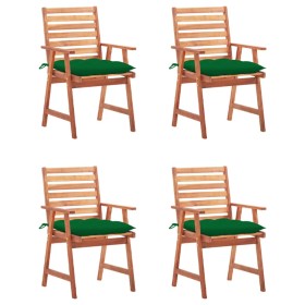 Garden dining chairs and cushions 4 pcs solid acacia wood by vidaXL, Garden chairs - Ref: Foro24-3078340, Price: 248,26 €, Di...