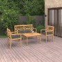 4-teiliges Gartenmöbel-Set und Kissen aus massivem Teakholz von vidaXL, Gartensets - Ref: Foro24-3087053, Preis: 525,49 €, Ra...