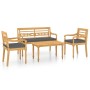 4-piece garden furniture set and solid teak wood cushions by vidaXL, Garden sets - Ref: Foro24-3087053, Price: 523,68 €, Disc...