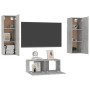 Set de muebles de salón 3 pzas madera ingeniería gris hormigón de vidaXL, Muebles TV - Ref: Foro24-3079078, Precio: 149,36 €,...