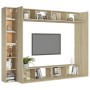 Set de muebles salón TV 8 pzas madera ingeniería roble Sonoma de vidaXL, Muebles TV - Ref: Foro24-3078985, Precio: 398,31 €, ...