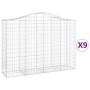 9 units of arched iron gabion baskets 200x50x140/160 cm by vidaXL, Pots and planters - Ref: Foro24-3145689, Price: 996,35 €, ...