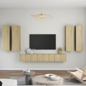 Sonoma Oak 6 Piece Living Room Furniture Set by vidaXL, TV Furniture - Ref: Foro24-3078996, Price: 252,87 €, Discount: %