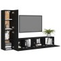 Set de muebles de salón TV 4 pzas madera de ingeniería negro de vidaXL, Muebles TV - Ref: Foro24-3078779, Precio: 133,50 €, D...