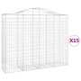 Gabionenkörbe 15 Stück Bogenform Eisen 200x50x160/180 cm von vidaXL, Töpfe und Pflanzgefäße - Ref: Foro24-3145716, Preis: 1,0...