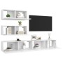 4-teiliges Parkett-TV-Wohnzimmermöbel-Set weiß von vidaXL, TV-Möbel - Ref: Foro24-3078711, Preis: 202,74 €, Rabatt: %