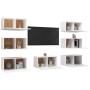 Muebles de salón 7 uds madera ingeniería blanco 30,5x30x60 cm de vidaXL, Muebles TV - Ref: Foro24-3078743, Precio: 208,08 €, ...