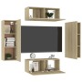 Set de muebles salón TV 4 pzas madera ingeniería roble Sonoma de vidaXL, Muebles TV - Ref: Foro24-3078981, Precio: 163,82 €, ...