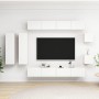 White engineered wood 8-piece TV cabinet set by vidaXL, TV Furniture - Ref: Foro24-3078706, Price: 408,93 €, Discount: %