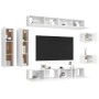 White engineered wood 8-piece TV cabinet set by vidaXL, TV Furniture - Ref: Foro24-3078706, Price: 408,93 €, Discount: %