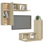 Juego de muebles de salón 4 piezas roble Sonoma de vidaXL, Muebles TV - Ref: Foro24-3079004, Precio: 163,82 €, Descuento: %