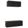 Set de muebles de salón TV 2 pzas madera de ingeniería negro de vidaXL, Muebles TV - Ref: Foro24-3078807, Precio: 108,16 €, D...