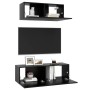 Set de muebles de salón TV 2 pzas madera de ingeniería negro de vidaXL, Muebles TV - Ref: Foro24-3078807, Precio: 108,16 €, D...