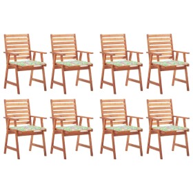 Garden dining chairs and cushions 8 units solid acacia wood by vidaXL, Garden chairs - Ref: Foro24-3078386, Price: 517,99 €, ...