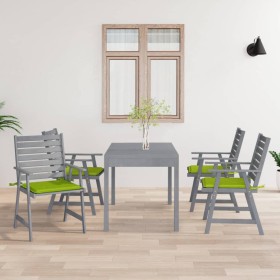 Dining garden chairs with cushions 4 pcs solid acacia wood by vidaXL, Garden chairs - Ref: Foro24-3078415, Price: 338,24 €, D...