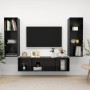 Muebles de salón 3 piezas madera de ingeniería negro con brillo de vidaXL, Muebles TV - Ref: Foro24-3079752, Precio: 158,90 €...