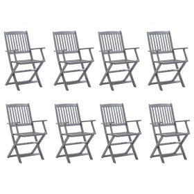 Folding garden chairs, 8 units, solid acacia wood. by vidaXL, Garden chairs - Ref: Foro24-3078261, Price: 334,71 €, Discount: %